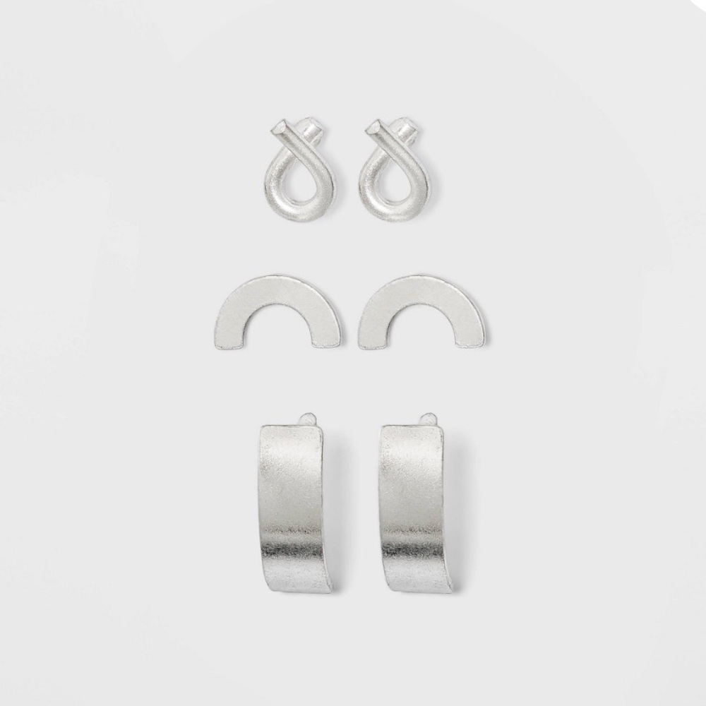 Universal Thread | NWT Sterling Silver Earrings Set 3 Pairs